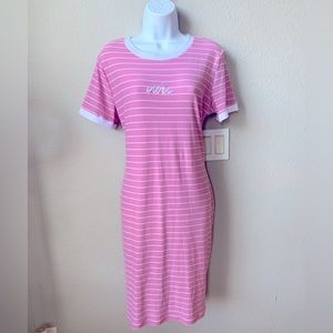 Rue 21 Bodycon Pink Dress with White Stripes